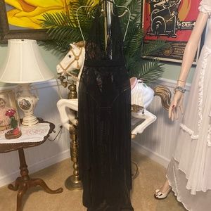Lace black slip with sequins